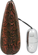 Primal Instinct Bullet With Remote Control - Snake Print - Red