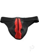 Rouge Leather Zip Jocks - Small - Black/red