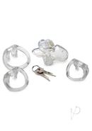 Master Series Clear Captor Chastity Cage With Keys - Small - Clear